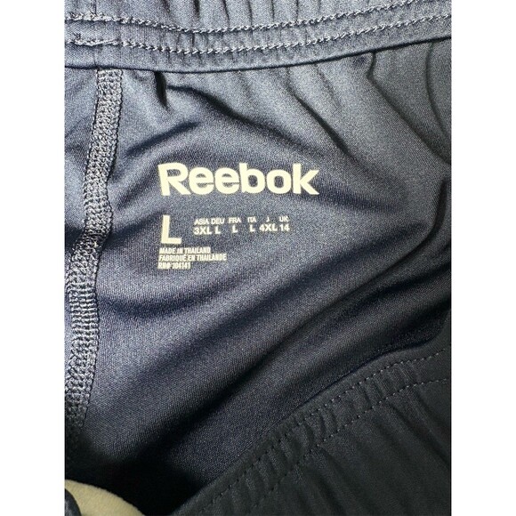 Reebok Men's Athletic Shorts Size L Navy Blue Mesh Side Panels - Picture 7 of 7